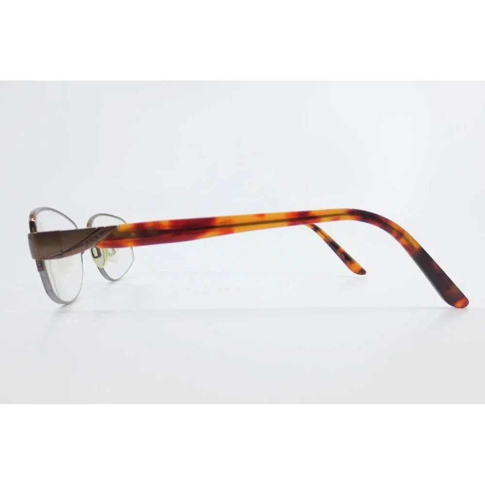 Elle EL13392 BR Brown Tortoise Semi-Rimless Rectangular Eyeglasses Frames